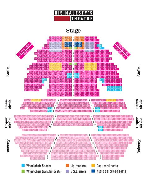 His Majesty's Theatre Seating Plan and Seat Reviews .